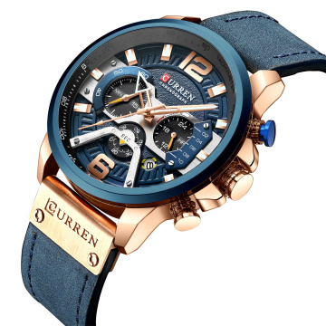 CURREN Watches 8329 Military Leather Quartz Wristwatch Mens Fashion Watch Brand Chronograph Watches Relogio Masculino Hot Sale